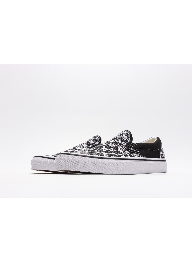 Vans Slip-On Black & White Doodle Print Canvas Sneakers - Image 5